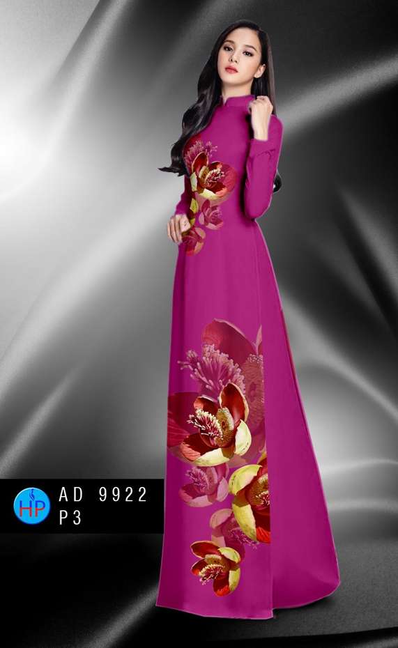 Vải Áo Dài Hoa In 3D AD 9922 16